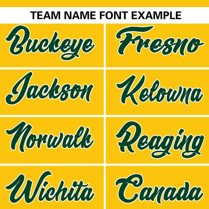 Custom Gold Green Personalized Flame Graffiti Pattern Authentic Baseball Jersey