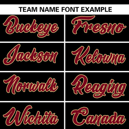 Custom Black Crimson Personalized Flame Graffiti Pattern Authentic Baseball Jersey