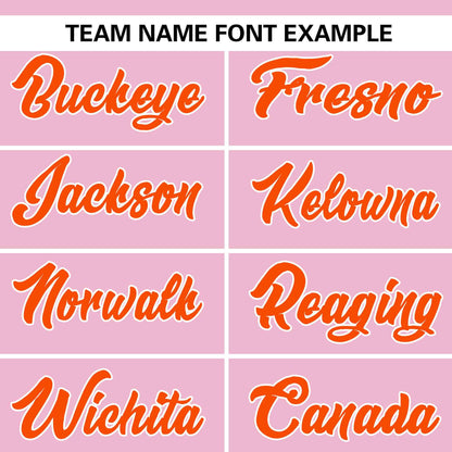 Custom Light Pink Orange Personalized Flame Graffiti Pattern Authentic Baseball Jersey