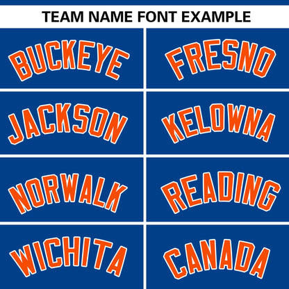 Custom Royal Orange Personalized Gradient Ribbed Design Authentic Baseball Jersey