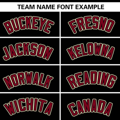 Custom Black Crimson Personalized Gradient Ribbed Design Authentic Baseball Jersey