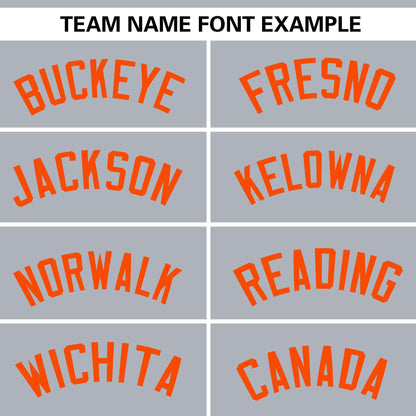 Custom Light Gray Orange Personalized Gradient Ribbed Design Authentic Baseball Jersey