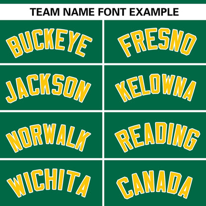 Custom Kelly Green Gold Personalized Gradient Ribbed Design Authentic Baseball Jersey