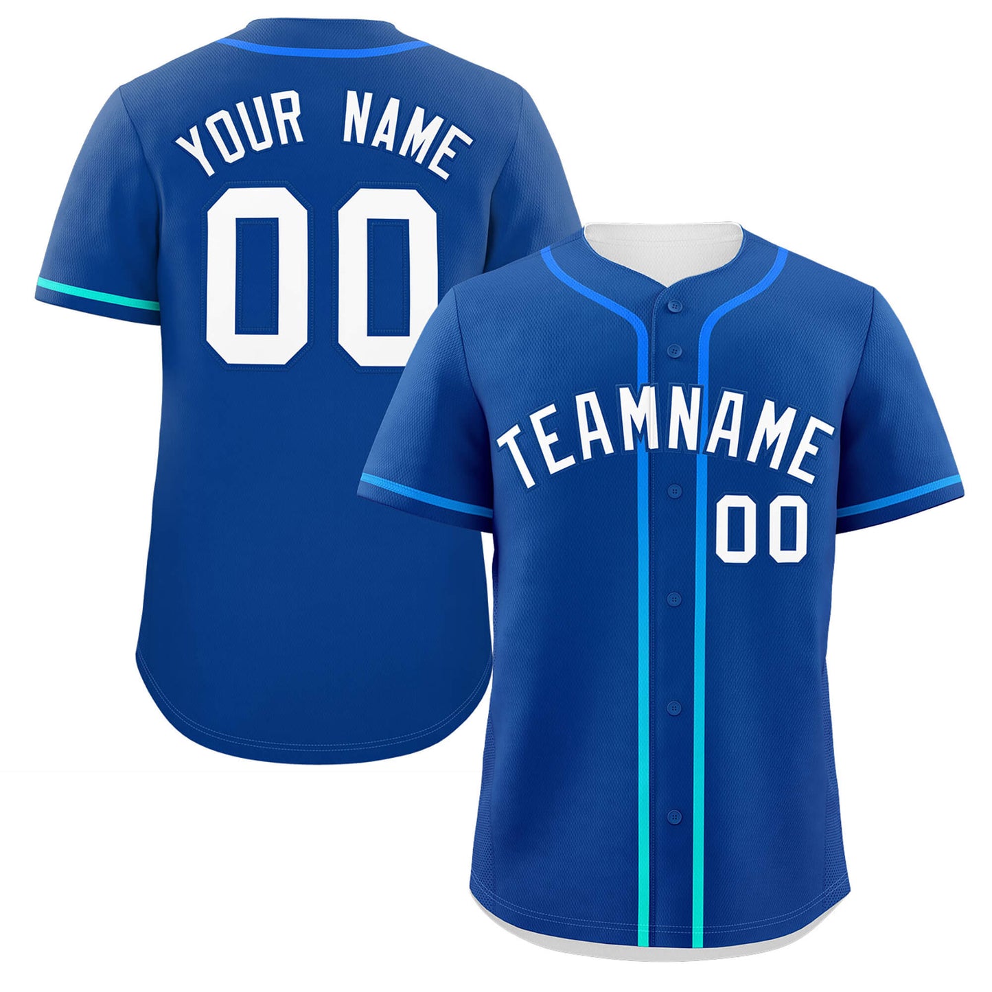 Custom Royal White Personalized Gradient Ribbed Design Authentic Baseball Jersey