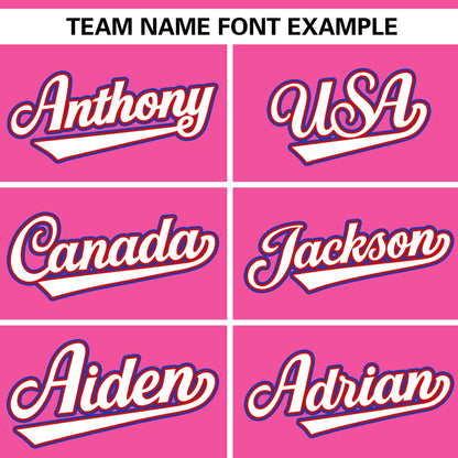 Custom Pink White Personalized Gradient Ribbed Design Authentic Baseball Jersey