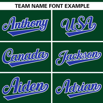 Custom Green Royal Personalized Gradient Ribbed Design Authentic Baseball Jersey