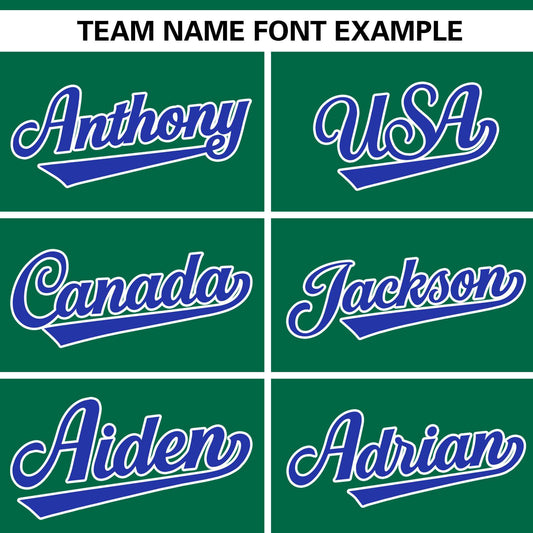 Custom Kelly Green Royal Personalized Gradient Ribbed Design Authentic Baseball Jersey