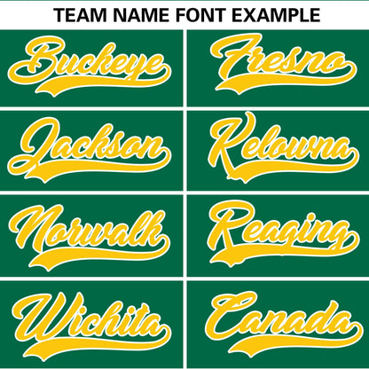 Custom Kelly Green Gold Personalized Gradient Ribbed Design Authentic Baseball Jersey