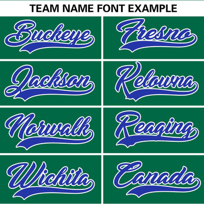 Custom Kelly Green Royal Personalized Gradient Ribbed Design Authentic Baseball Jersey