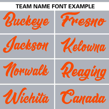 Custom Light Gray Orange Personalized Gradient Ribbed Design Authentic Baseball Jersey