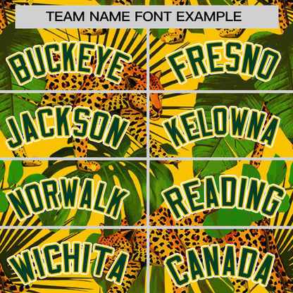 Custom Green Personalized Leopard Graffiti Pattern Authentic Baseball Jersey