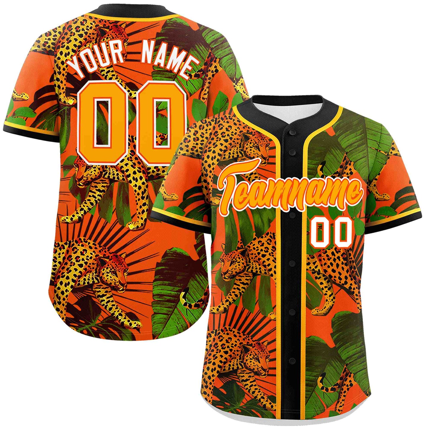 Custom Black Personalized Leopard Graffiti Pattern Authentic Baseball Jersey