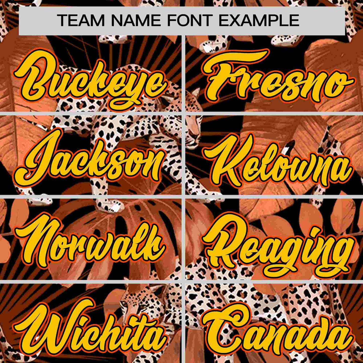 Custom Orange Personalized Leopard Graffiti Pattern Authentic Baseball Jersey