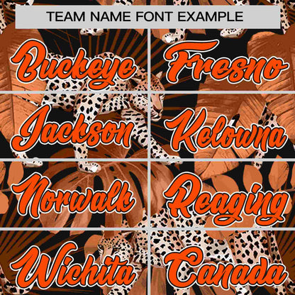 Custom Brown Personalized Leopard Graffiti Pattern Authentic Baseball Jersey