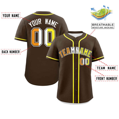 Custom Brown Maverique For Pride Month Classic Style Authentic Baseball Jersey