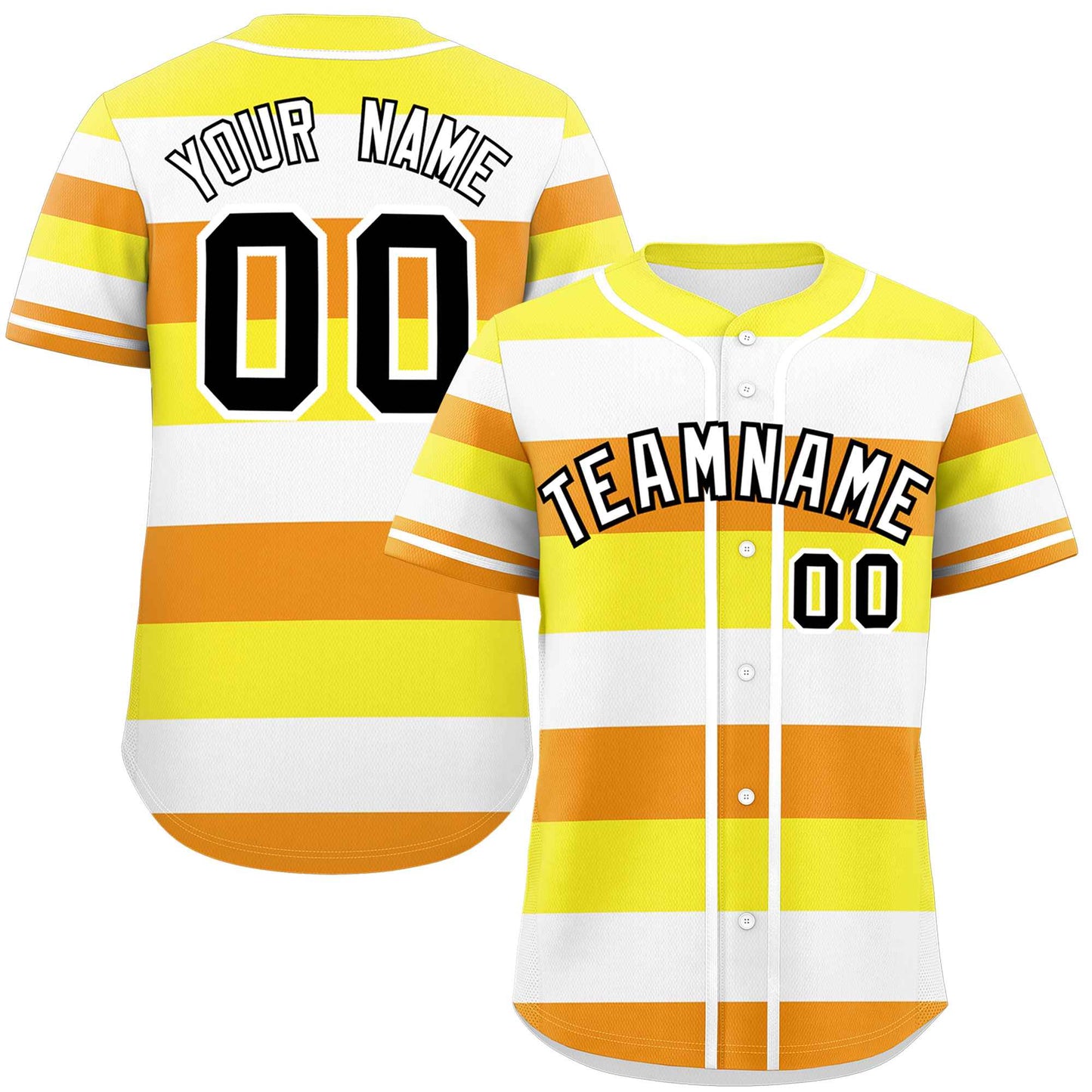 Custom Yellow White-Orange Maverique For Pride Month Color Block Authentic Baseball Jersey