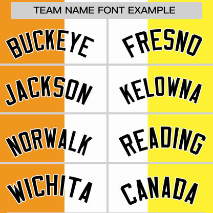 Custom Yellow White-Orange Maverique For Pride Month Color Block Authentic Baseball Jersey