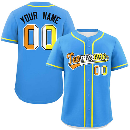 Custom Powder Blue Maverique For Pride Month Classic Style Authentic Baseball Jersey