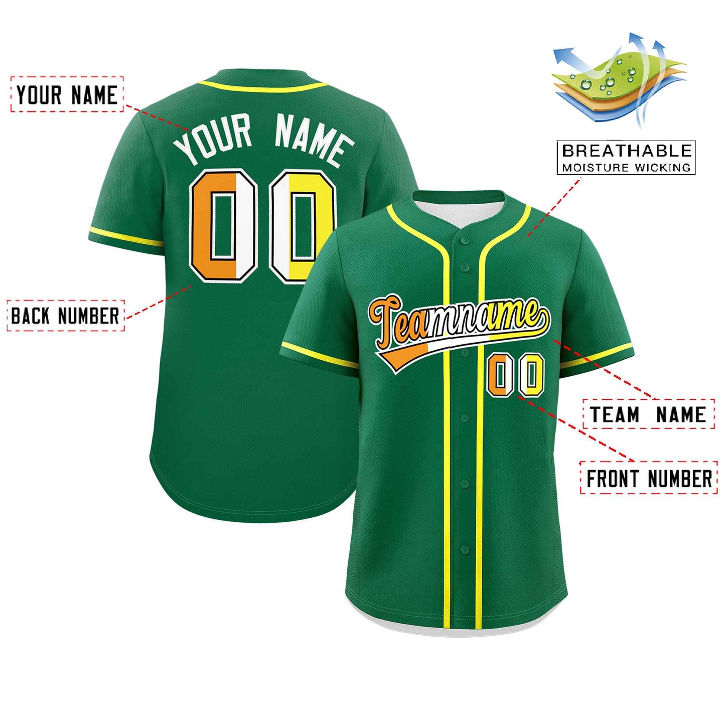 Custom Kelly Green Maverique For Pride Month Classic Style Authentic Baseball Jersey