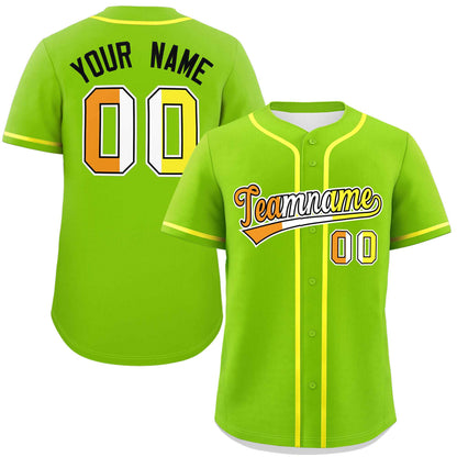 Custom Neon Green Maverique For Pride Month Classic Style Authentic Baseball Jersey