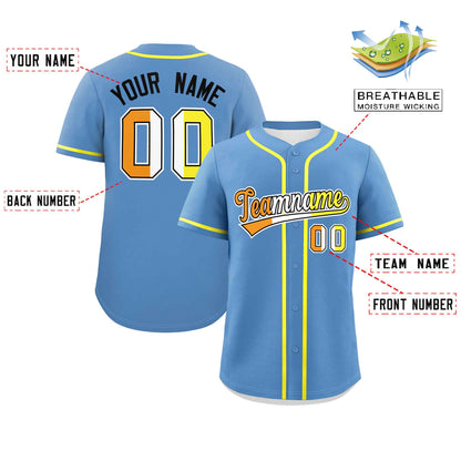 Custom Light Blue Maverique For Pride Month Classic Style Authentic Baseball Jersey