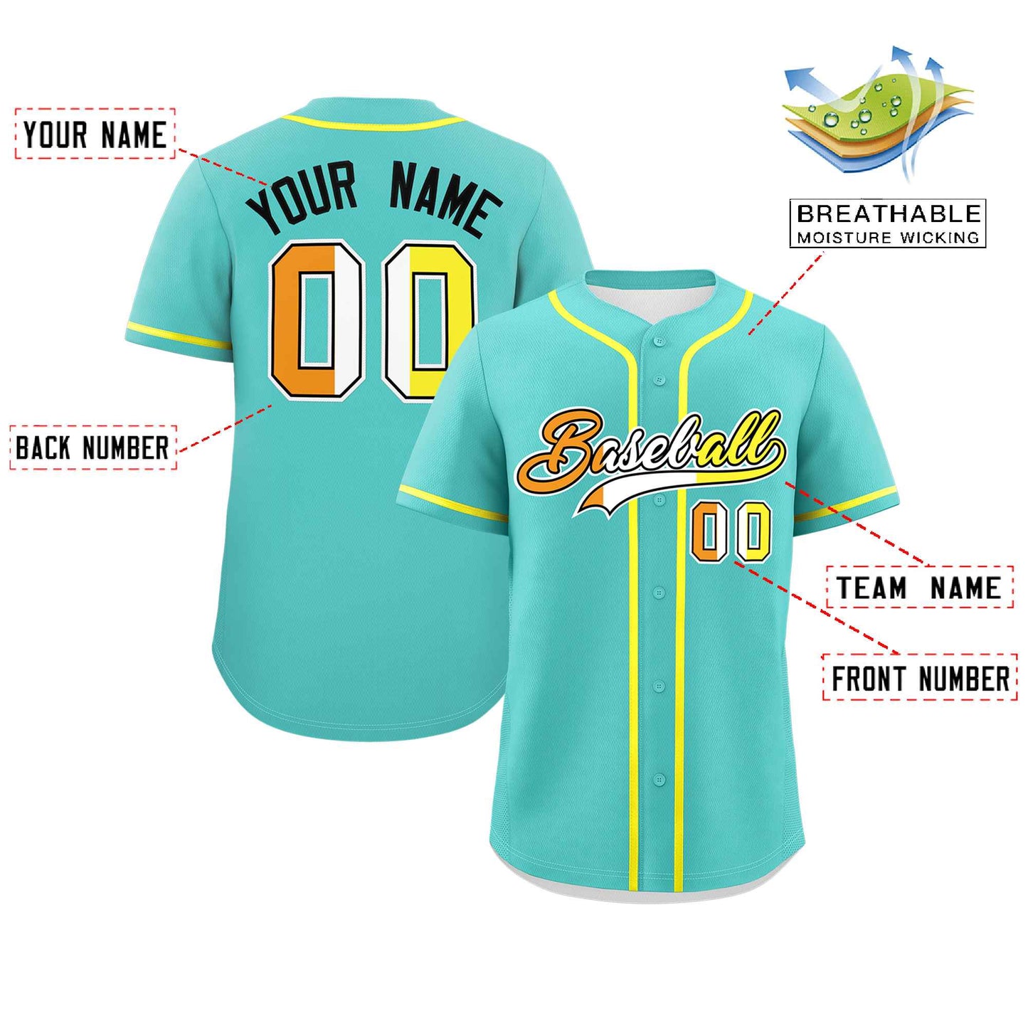 Custom Aqua Maverique For Pride Month Classic Style Authentic Baseball Jersey