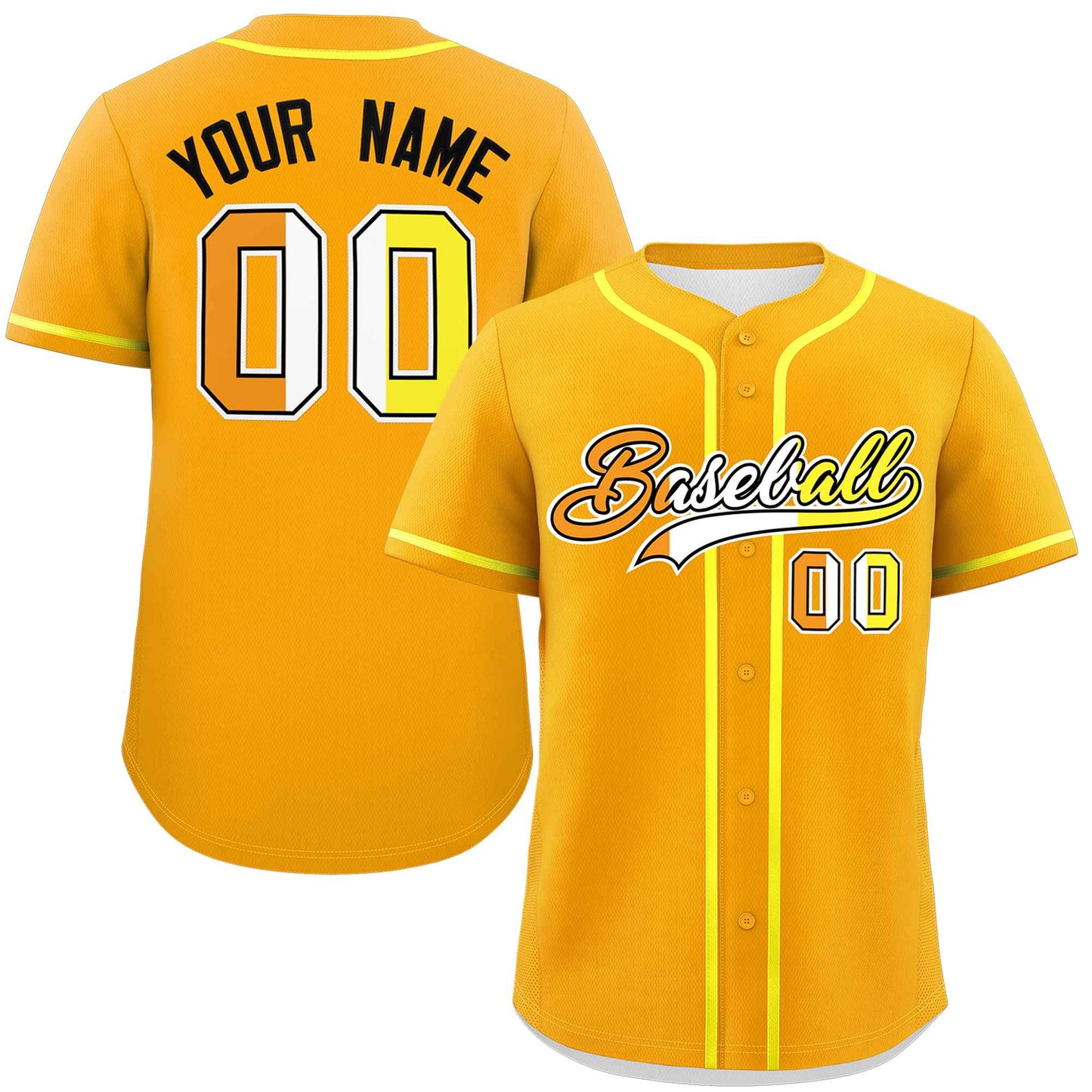 Custom Yellow Maverique For Pride Month Classic Style Authentic Baseball Jersey