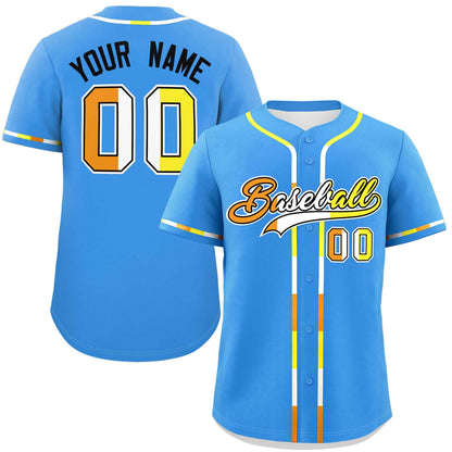 Custom Powder Blue Maverique For Pride Month Classic Style Authentic Baseball Jersey