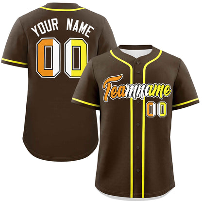 Custom Brown Maverique For Pride Month Classic Style Authentic Baseball Jersey