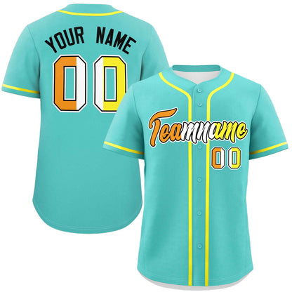 Custom Aqua Maverique For Pride Month Classic Style Authentic Baseball Jersey