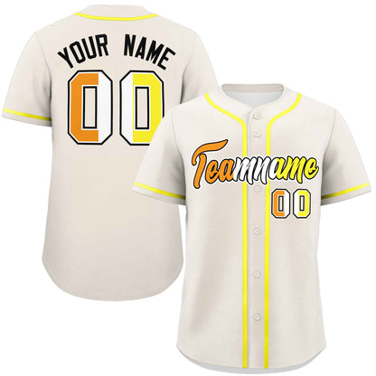 Custom Cream Maverique For Pride Month Classic Style Authentic Baseball Jersey