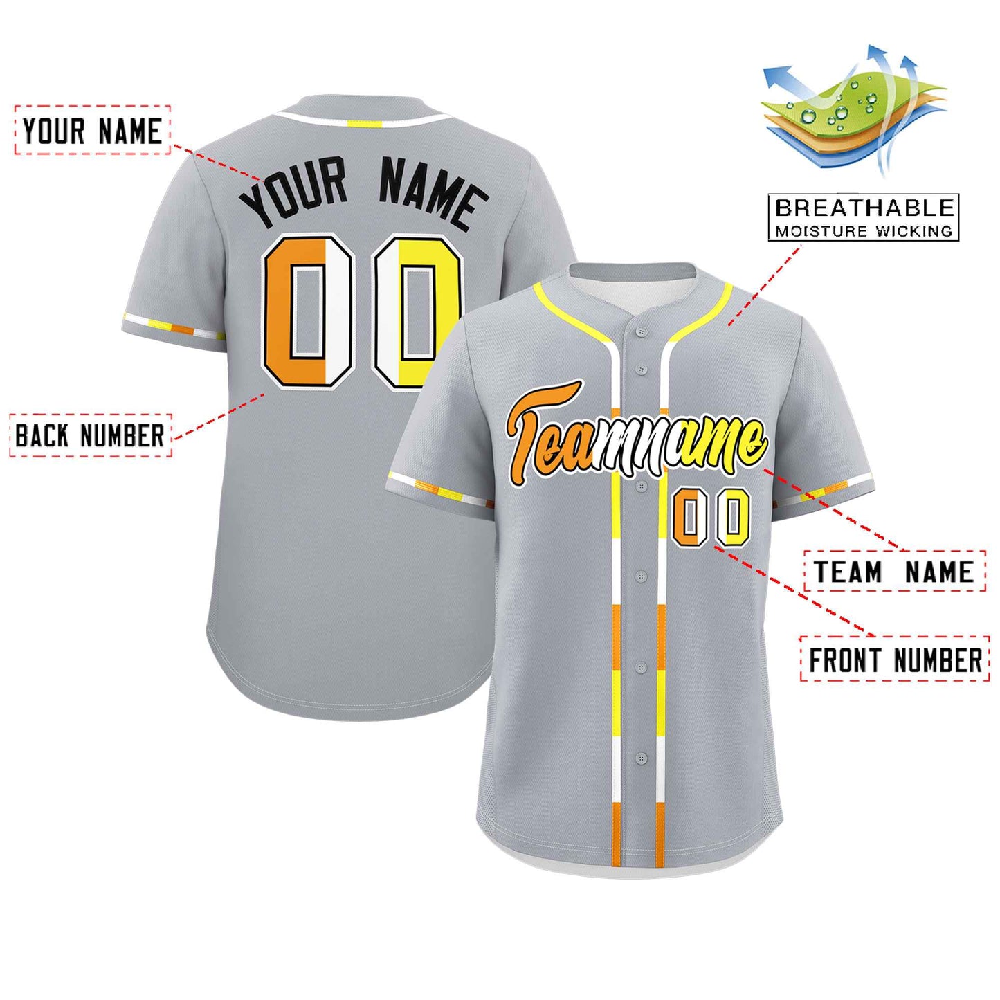 Custom Light Gray Maverique For Pride Month Classic Style Authentic Baseball Jersey