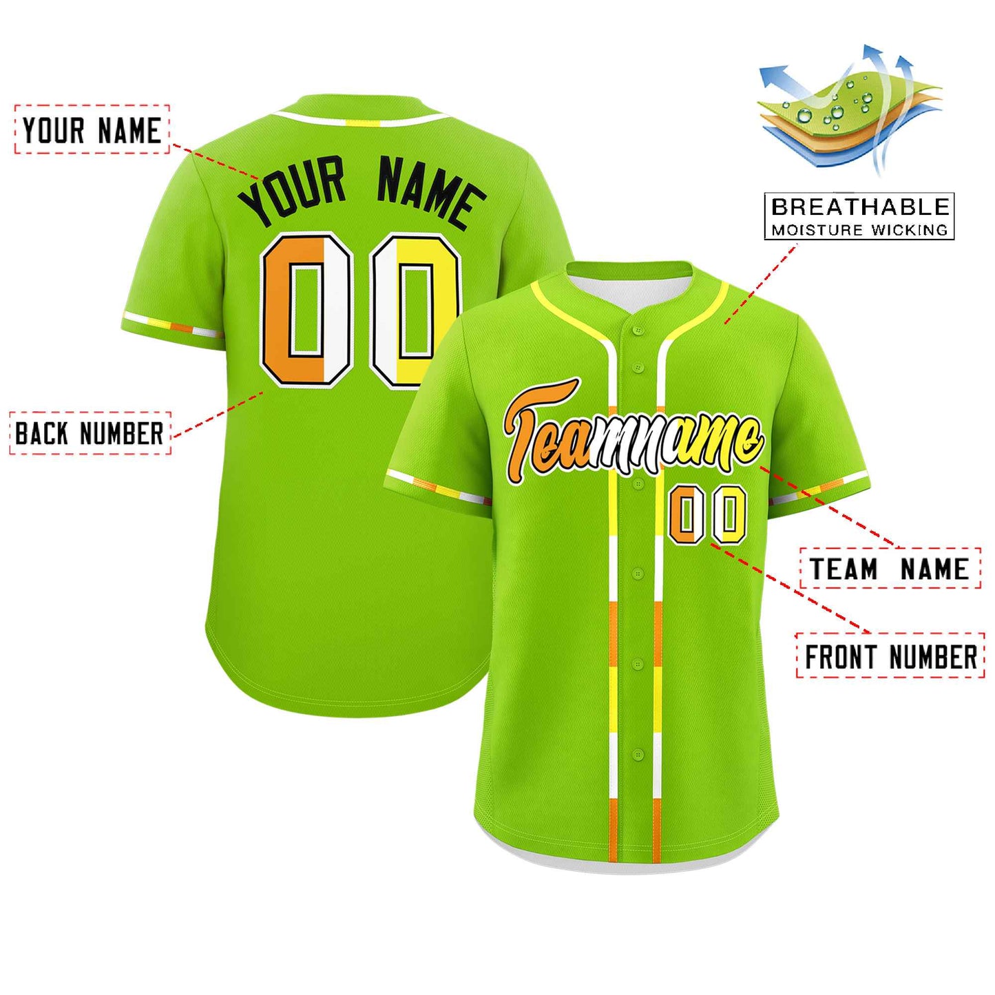 Custom Neon Green Maverique For Pride Month Classic Style Authentic Baseball Jersey