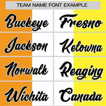 Custom Yellow White-Orange Maverique For Pride Month Color Block Authentic Baseball Jersey