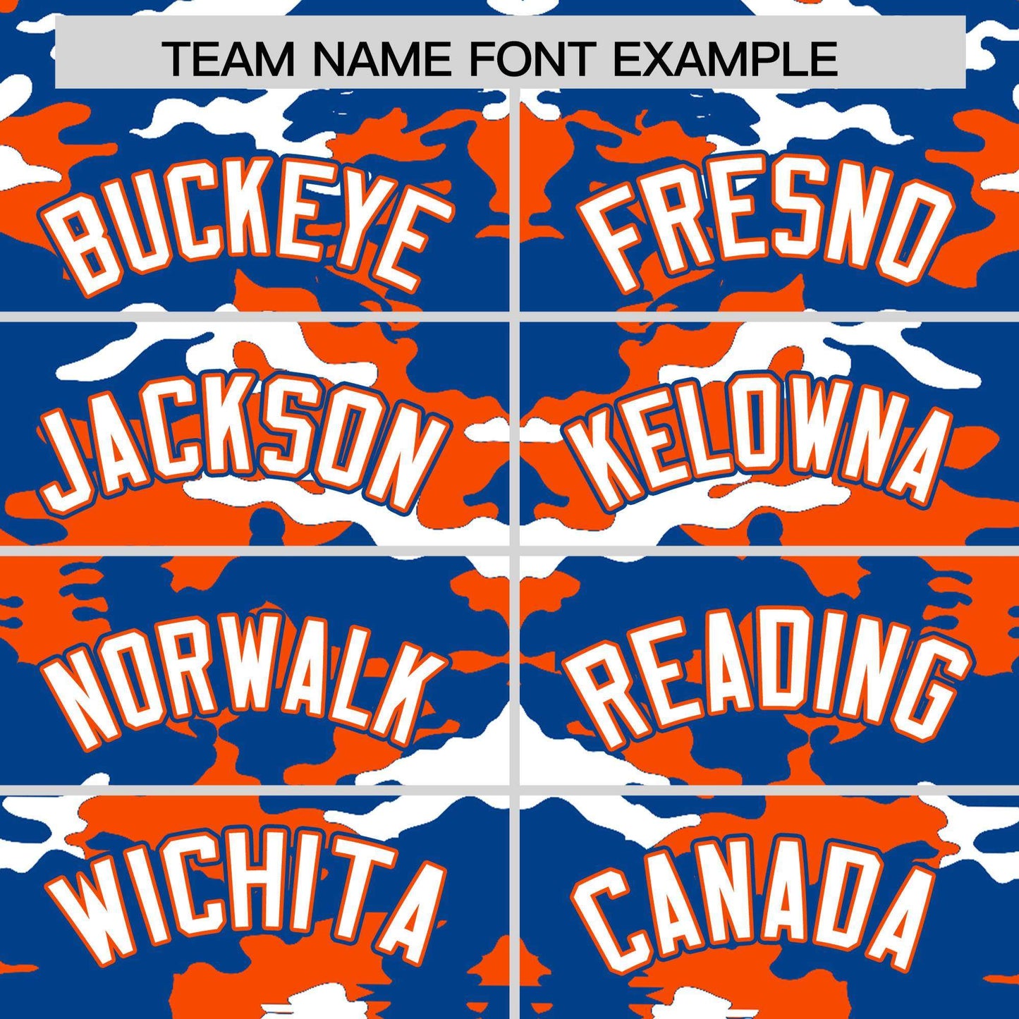 Custom Royal Orange-White Personalized Camo Design Authentic Baseball Jersey