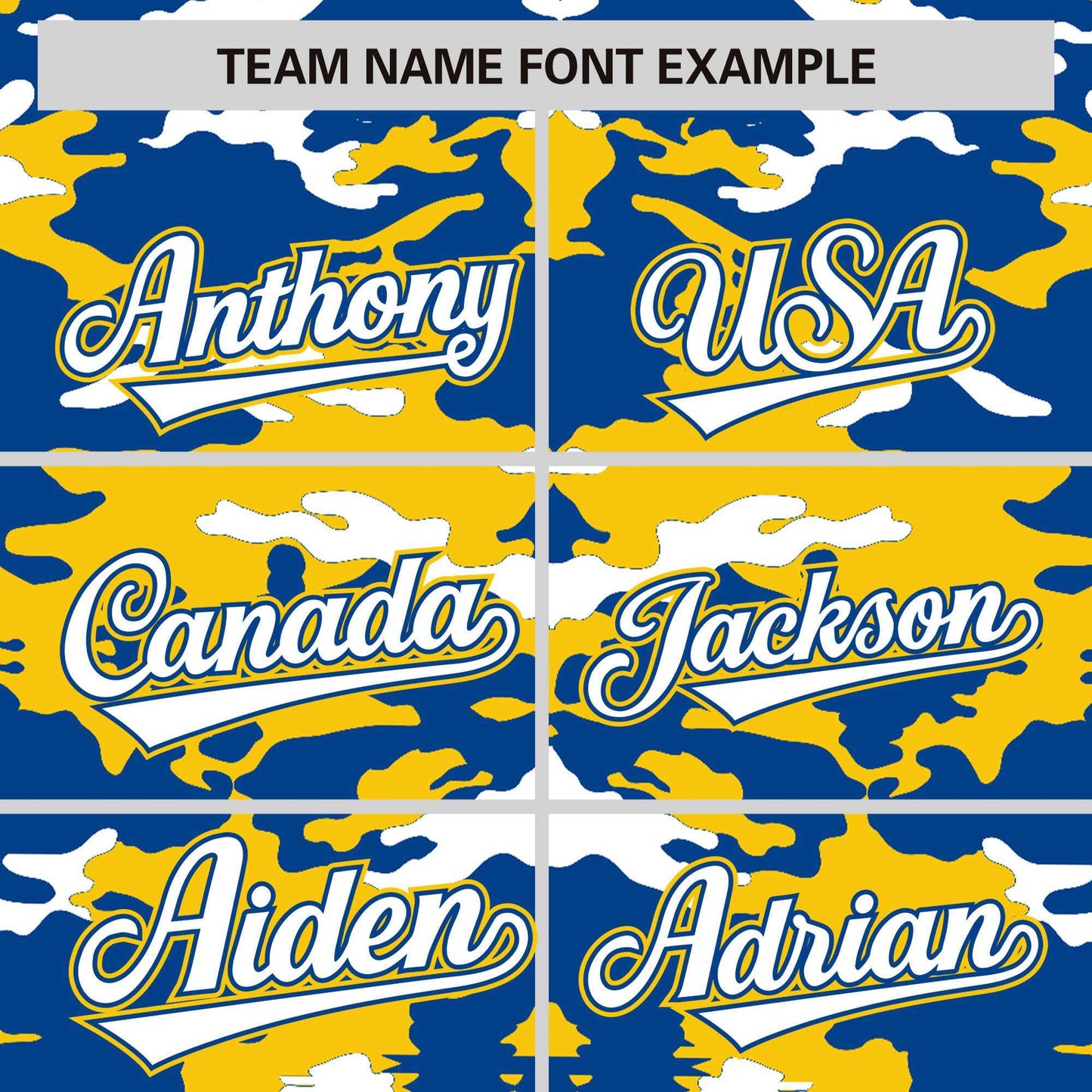 Custom Royal Gold-White Personalized Camo Design Authentic Baseball Jersey