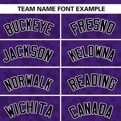 Custom Purple Black Personalized Star Graffiti Pattern Authentic Baseball Jersey