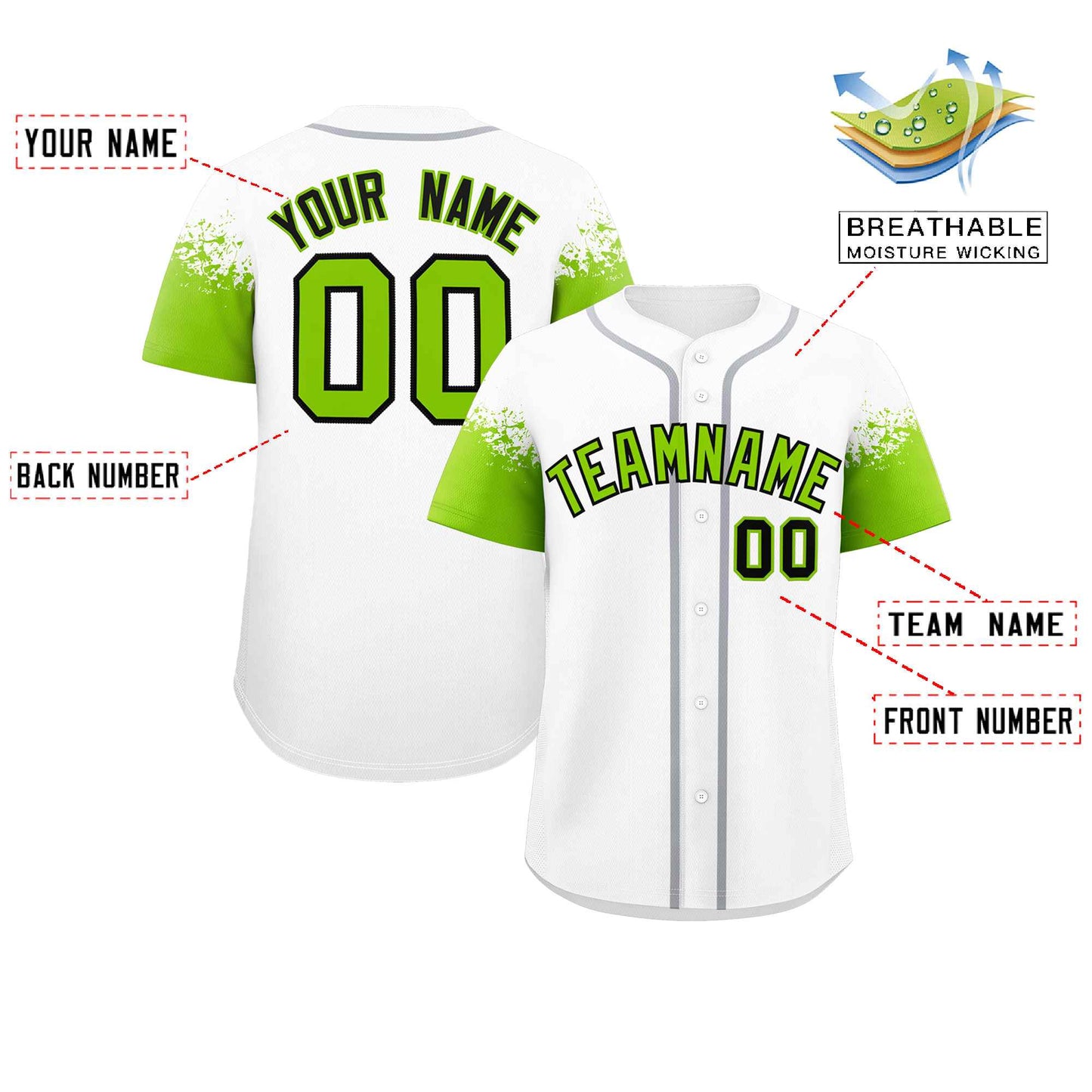 Custom White Neon Green Personalized Raglan Sleeves Design Authentic Baseball Jersey