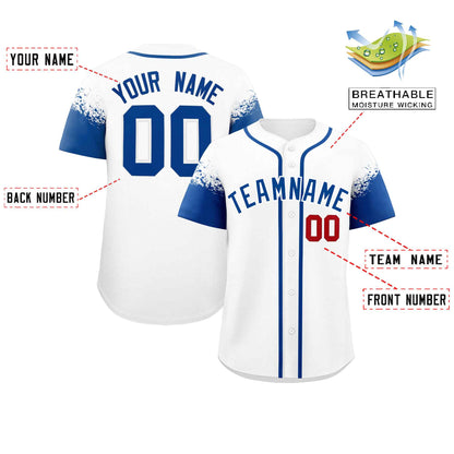 Custom White Royal Personalized Raglan Sleeves Design Authentic Baseball Jersey