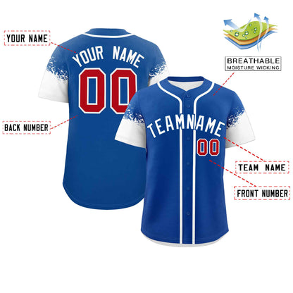 Custom Royal White Personalized Raglan Sleeves Design Authentic Baseball Jersey