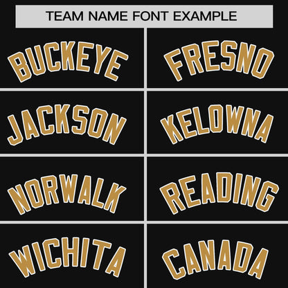 Custom Black Old Gold Personalized Raglan Sleeves Design Authentic Baseball Jersey