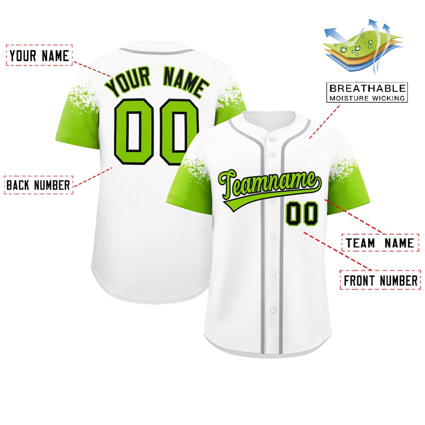 Custom White Neon Green Personalized Raglan Sleeves Design Authentic Baseball Jersey