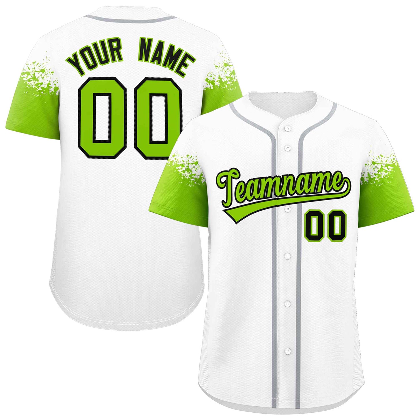 Custom White Neon Green Personalized Raglan Sleeves Design Authentic Baseball Jersey