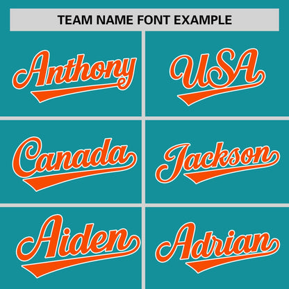 Custom Aqua Orange Personalized Raglan Sleeves Design Authentic Baseball Jersey