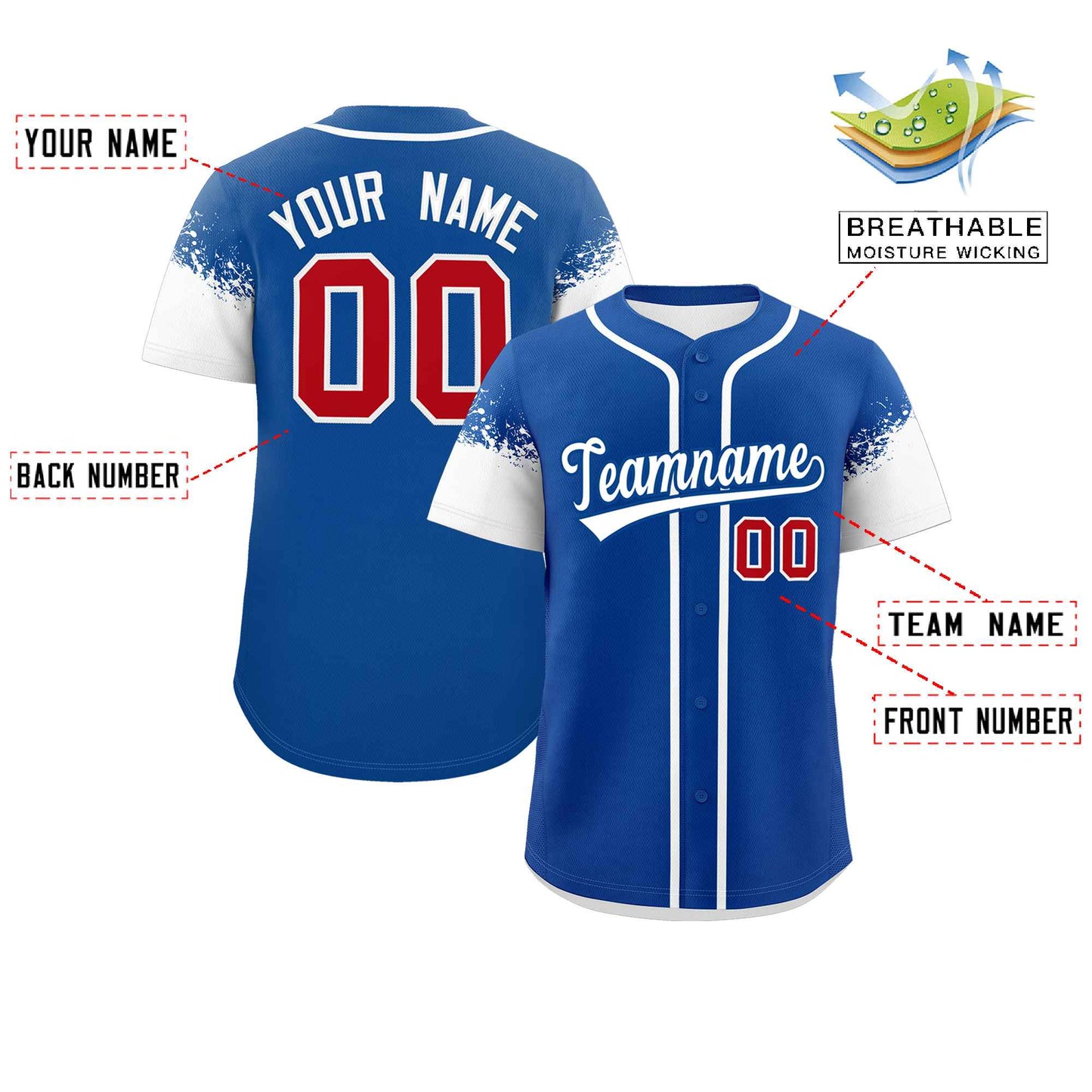 Custom Royal White Personalized Raglan Sleeves Design Authentic Baseball Jersey