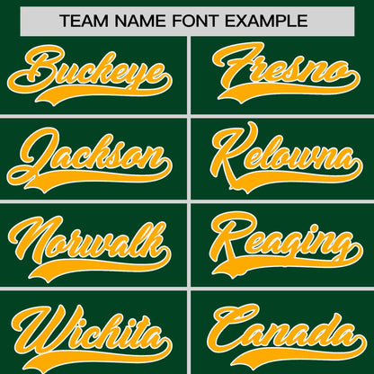 Custom Green Yellow Personalized Raglan Sleeves Design Authentic Baseball Jersey