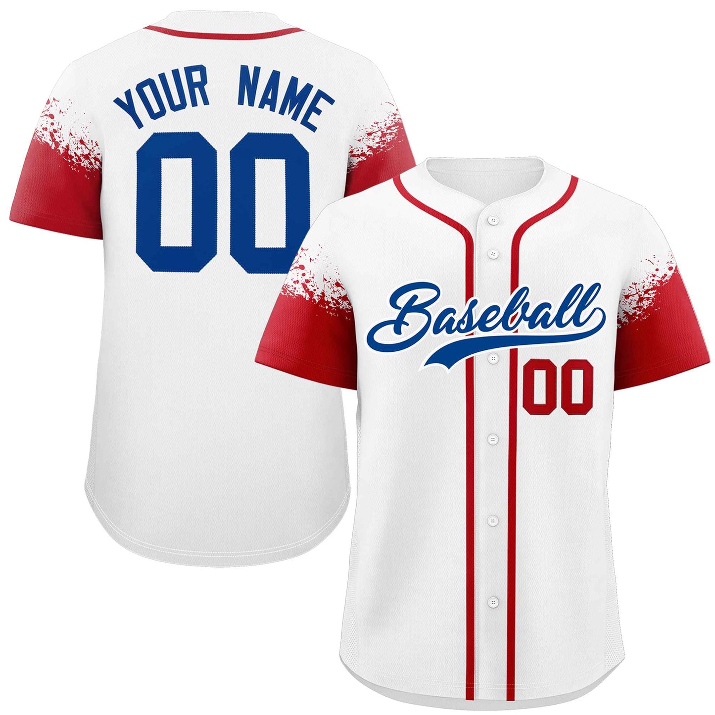 Custom White Red Personalized Raglan Sleeves Design Authentic Baseball Jersey