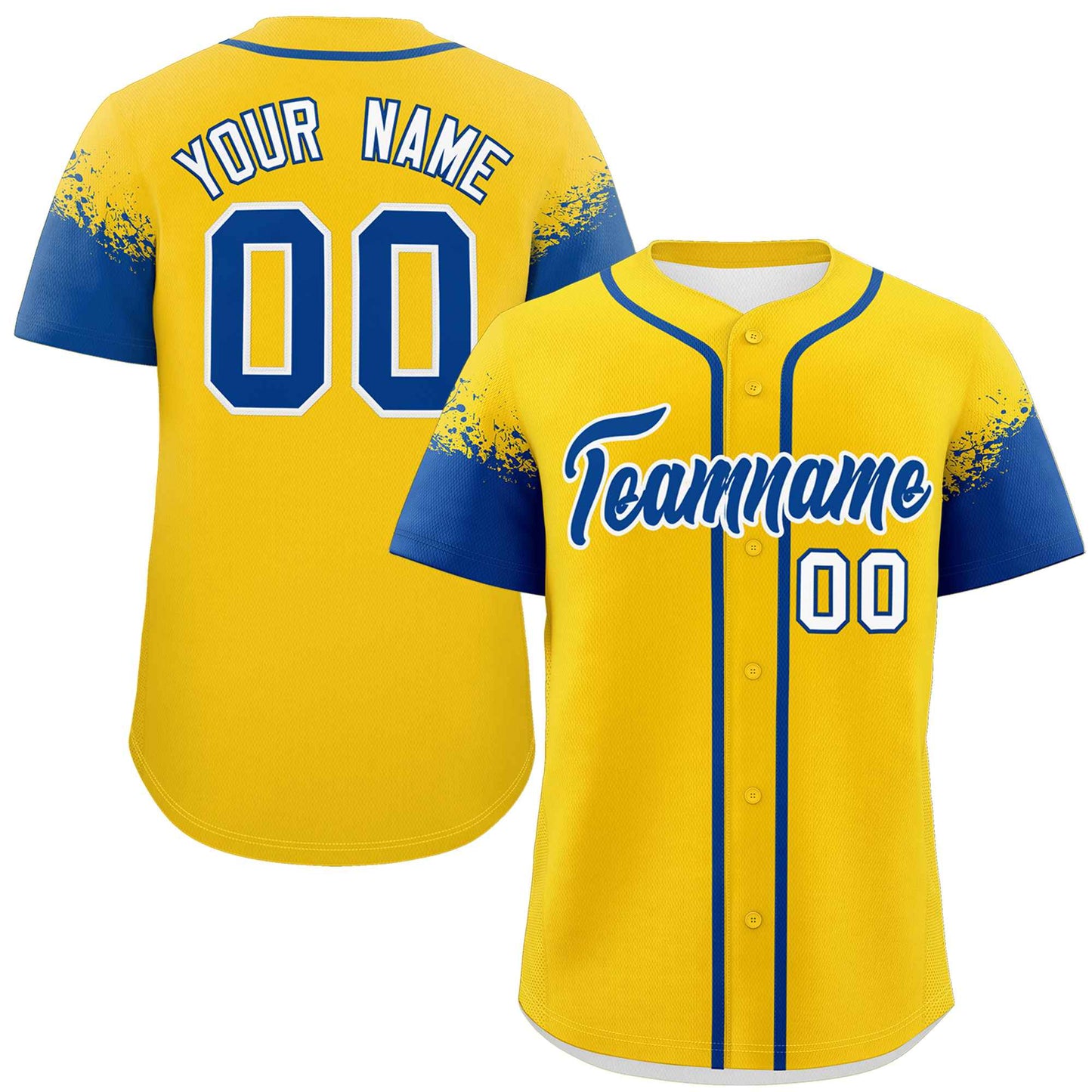 Custom Gold Royal Personalized Raglan Sleeves Design Authentic Baseball Jersey