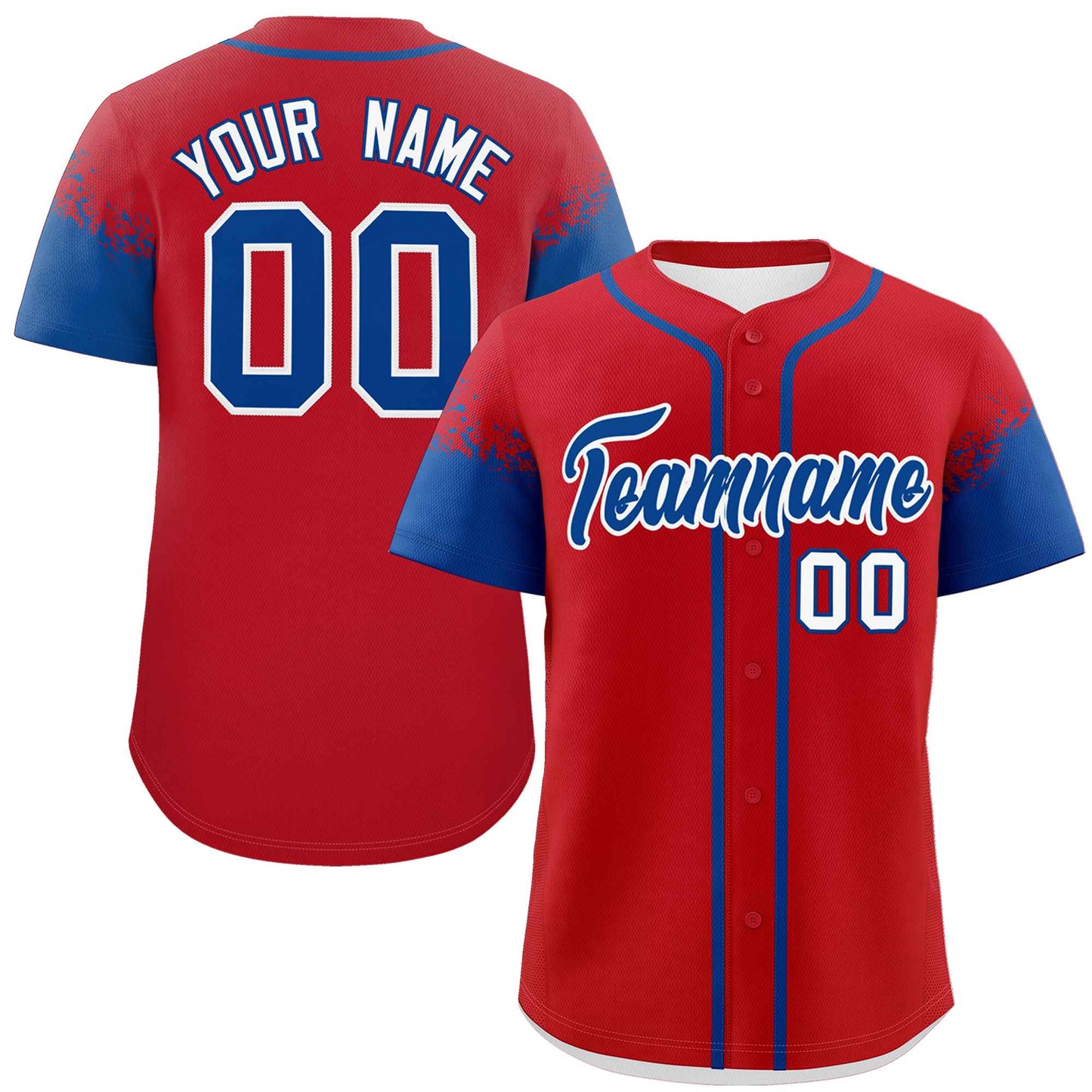 Custom Red Royal Personalized Raglan Sleeves Design Authentic Baseball Jersey