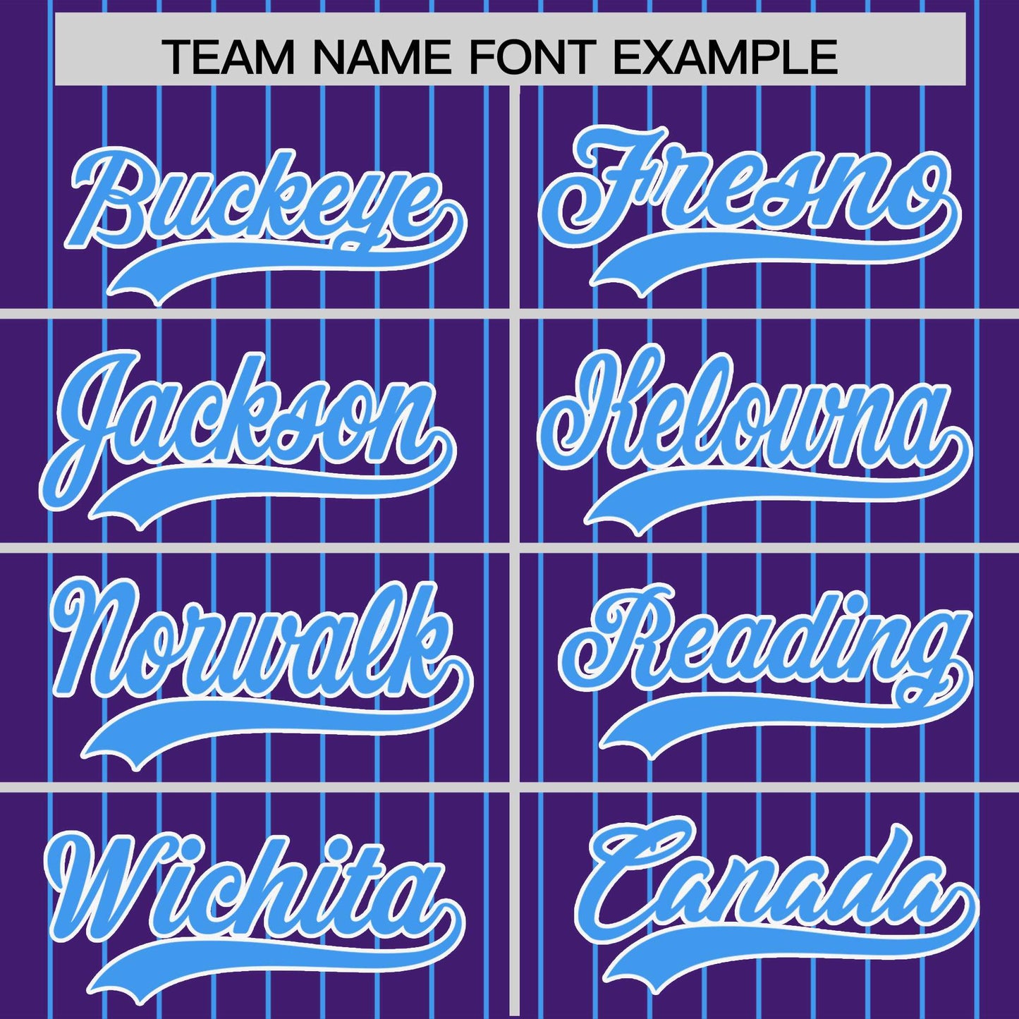 Custom Purple Powder Blue Pinstripe Personalized Two-Tone Authentic Baseball Jersey